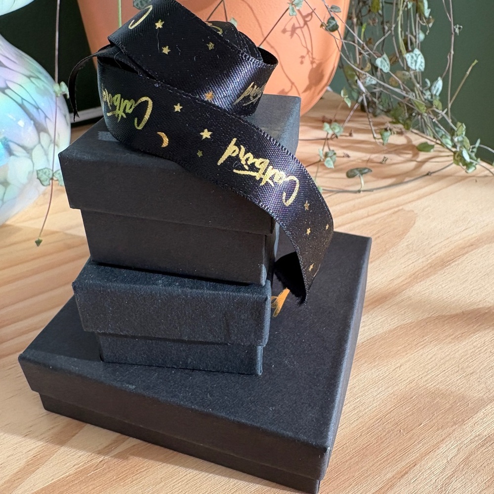 Catbird Black Gift Boxes and Ribbon